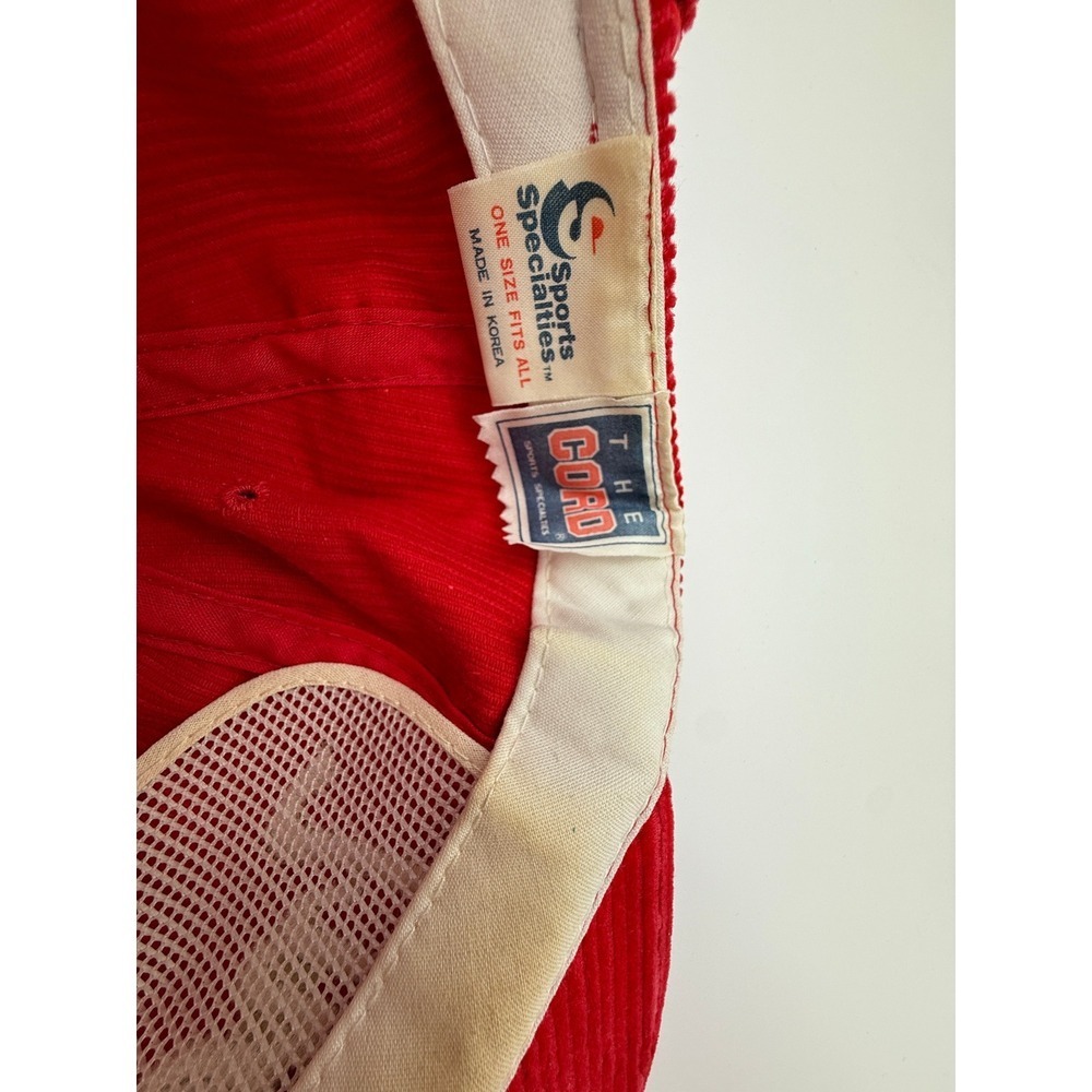 Vintage Indiana Hoosiers Corduroy Hat Cap Red White Collegiate NCAA - Picture 5 of 8